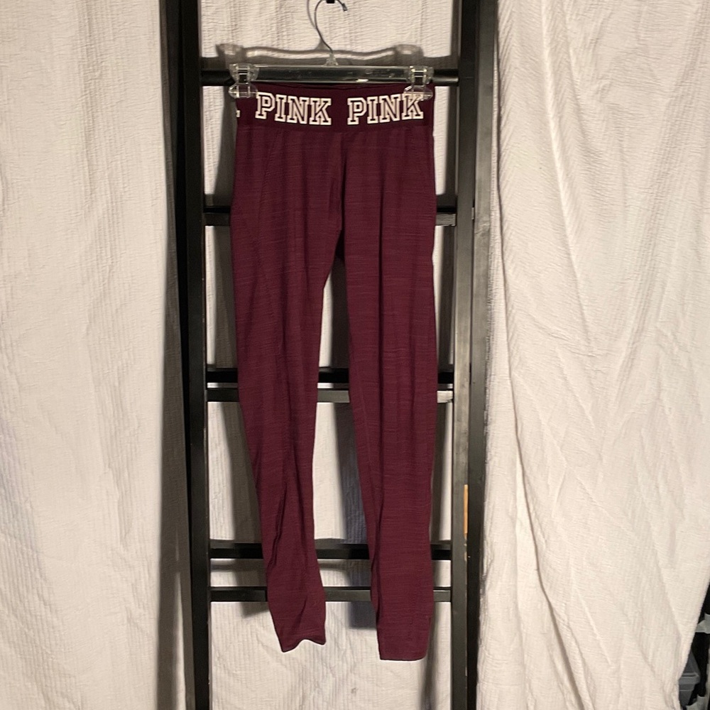 PINK Victoria's Secret Burgundy Leggings NWOT